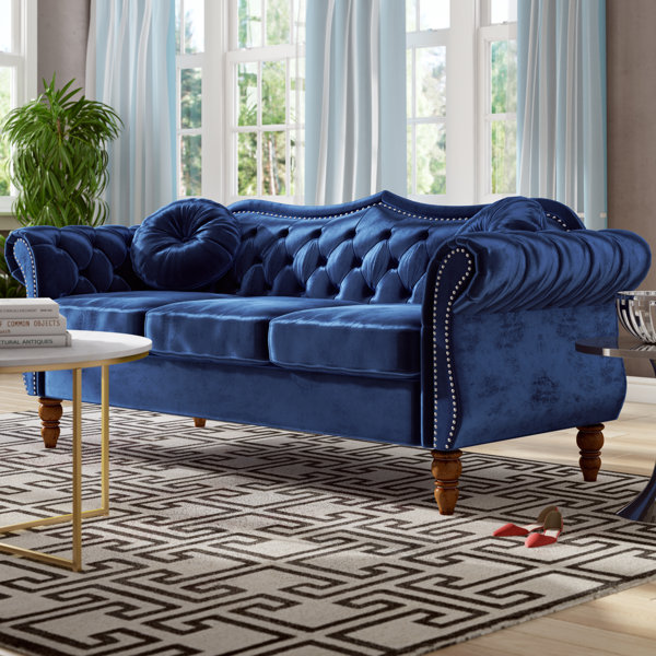 Royal-blue-velvet-couch | Wayfair